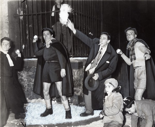 Cocteau and Jean-Pierre Melville at the Grand Condorcet high school, 1950