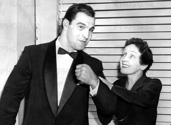 Piaf et le boxeur Rocky Marciano, New York, 1955