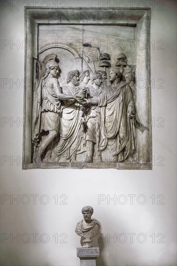Marble Relief Depicting Emperor Marcus Aurelius Who Pardons The Defeated Enemies.//Musei Capitolini