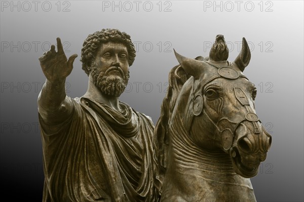 Equestrian Statue Of Marcus Aurelius. Copy From A Bronze Original Of The 2Nd Century Bc. The Original Is Inside The Museum. Detail.//Piazza Del Campidoglio