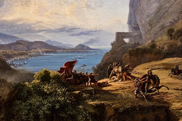 Massimo D'Azeglio: "The death of Leonidas (Thermopylae Pass)"