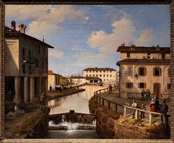 Angelo Inganni "View of the Naviglio Canal from the bridge of St. Mark"