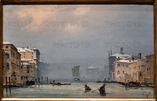 Ippolito Caffi: "Snow and Fog on the Grand Canal"