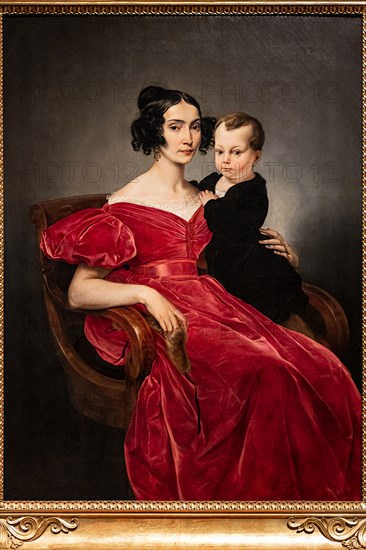 Francesco Hayez: "Portrait of  Countess Teresa Zumali Marisili and her son Giuseppe"