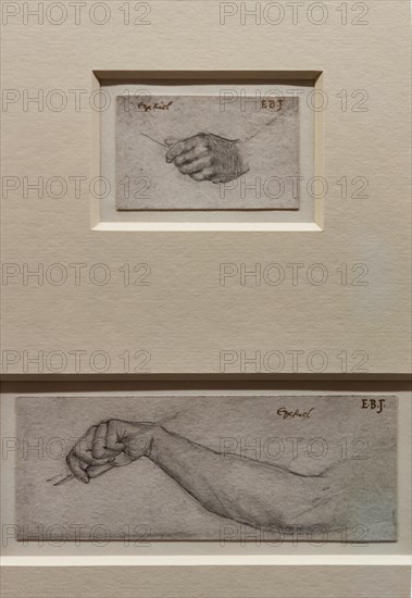 Coley Burne Jones, Study of Ezekiel's hand and arm for "Ezekiel and the boiling pot"