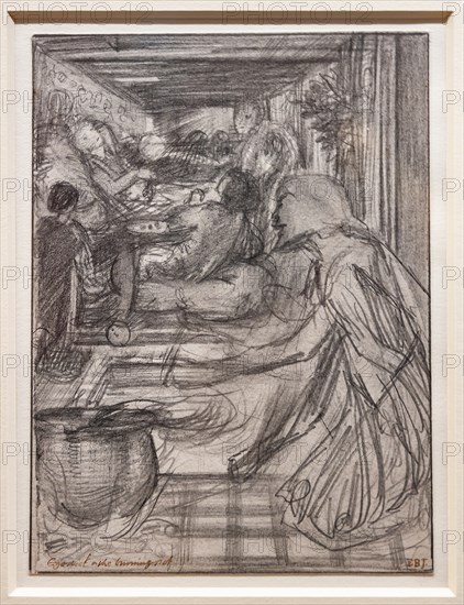 Coley Burne Jones, Study for "Ezekiel and the boiling pot"