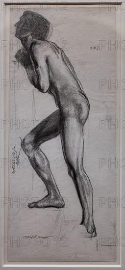 Coley Burne Jones, Study of nude of knight for "The Merciful Knight"