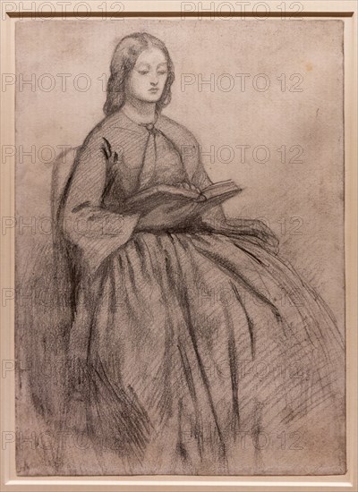 Rossetti, "Elizabeth Siddal sitting on a chair"