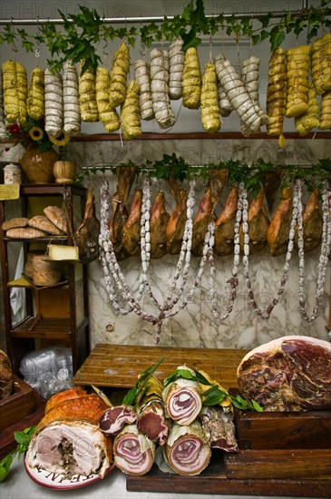 Butcher shop "Tagliavento" in Bevagna, Italy