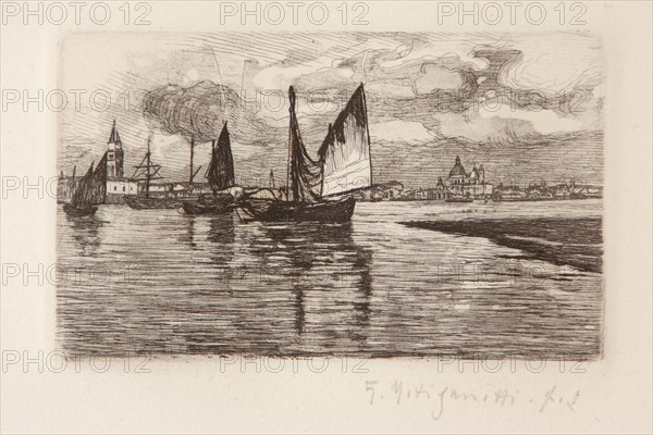 Boats in the Lagooniuseppe Miti Zanetti (1859-1929)