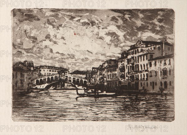 The Rialto Bridge in Veniceiuseppe Miti Zanetti (1859 - 1929)