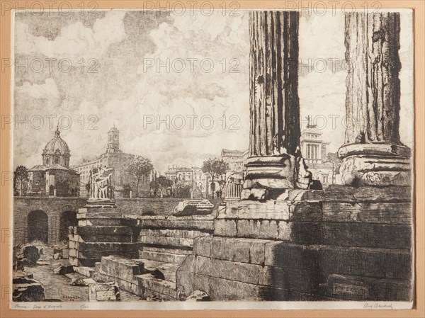 Augusto Baracchi (1878 - 1942), "Rome, The Forum of Augustus"