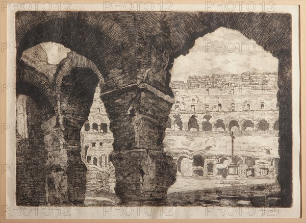 Augusto Baracchi (1878 - 1942), "Rome, the Coliseum Arches"