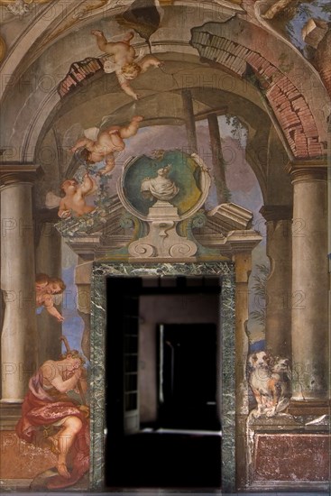 Palazzo Rosso: La Loggia. Sulla volta "il Tempio di Diana", affresco di Paolo Gerolamo Piola.
Genova (GE), Liguria, Italia