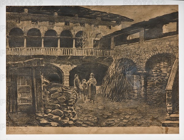 Mario Vellani Marchi (1895 - 1979), "Medieval Ruins in Valtellina"