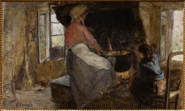 Giuseppe Graziosi  (1879-1942),  "Woman at the Harth"