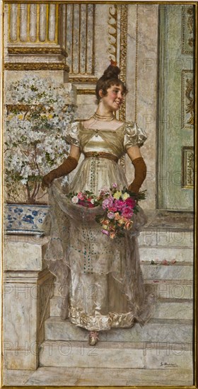 Giovanni Muzzioli (1854 - 1894) "Woman Going Downstairs"