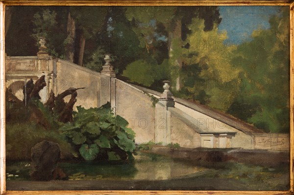 Giovanni Muzzioli (1854 - 1894); "Flight of Steps with Pond"