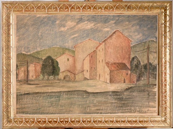 Emilio Tato Bartolucci (1914 - 1986); "Landscape with Houses"
