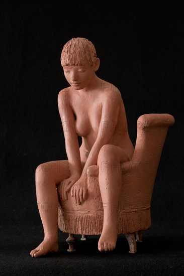 Vittorio Magelli  (1911-1988); "Girl sitting on an Armchair"