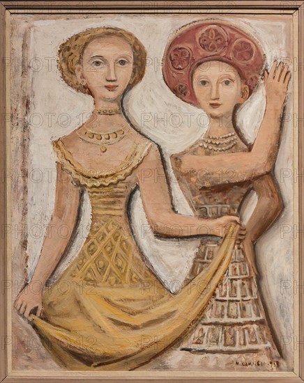Museo Novecento: "Two female dancers", by  Massimo Campigli (Max Ihlenfeld), 1938