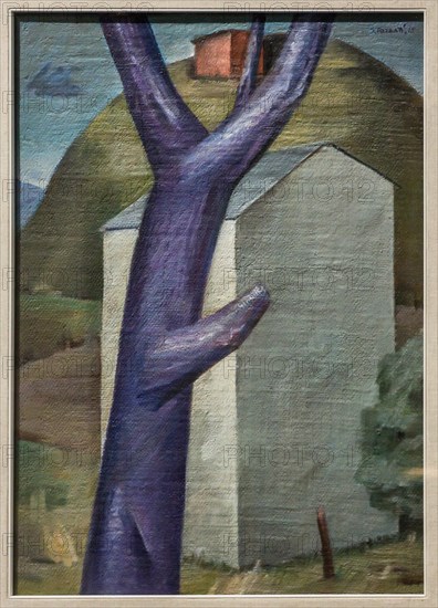 Museo Novecento: "Violet Tree and White House", by Sepo (Severo Pozzati), 1915