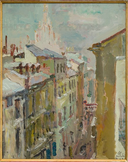 Mario Vellani Marchi (1895 - 1979): "Winter Impression in Cavallotti Street"
