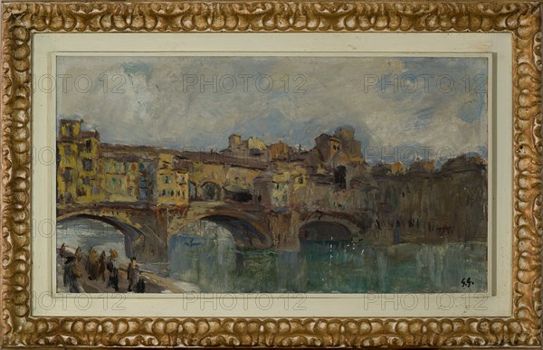 Giuseppe Graziosi (1879-1942): "Ponte Vecchio in Florence"