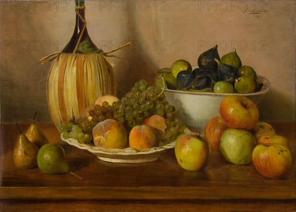 Eugenio De Giacomi (1852 - 1917): "Still Life with Fruit"