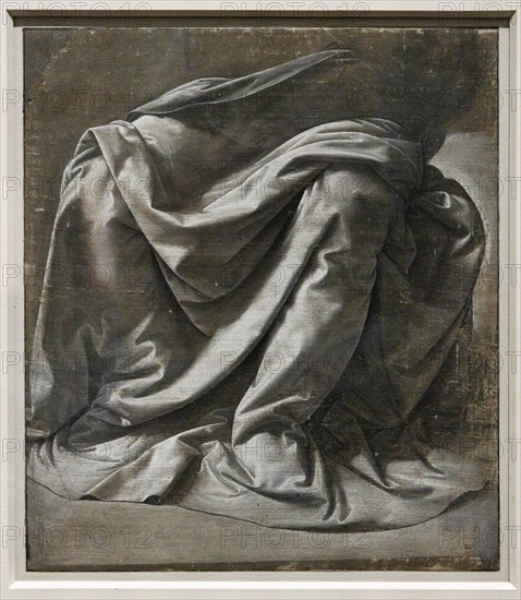 "Drapery of a Seated Figure, in nearly Frontal View", by Leonardo da Vinci