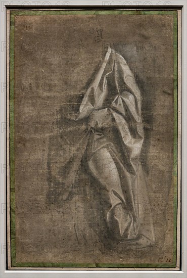 "Drapery of a standing bearded Figure, in three quarter View", by di Andrea Del Verrocchio