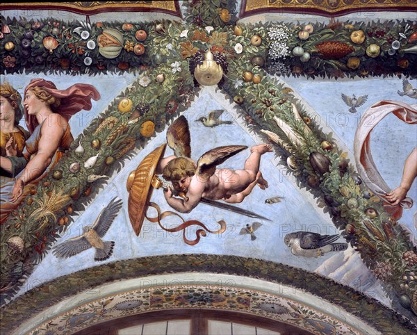 Rome, Villa Farnesina, Loggia of Cupid and Psyche: one vault pendentive depicting Mercurius