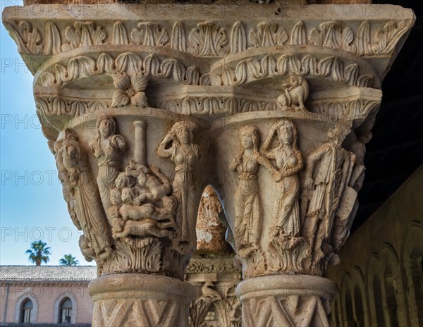 Monreale, Duomo, the cloister of the Benedectine monastery