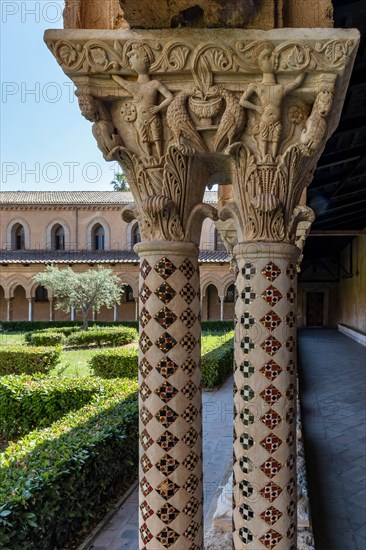 Monreale, Duomo, the cloister of the Benedectine monastery