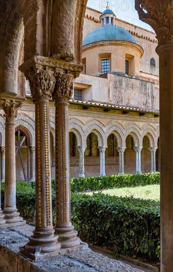 Monreale, Duomo, the cloister of the Benedectine monastery