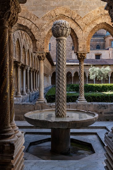 Monreale, Duomo, the cloister of the Benedectine monastery