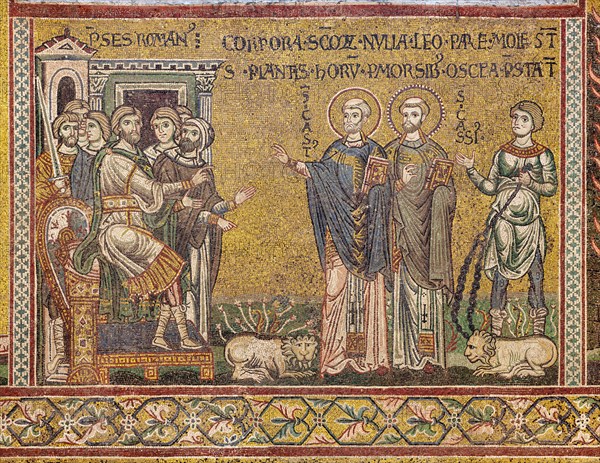 Monreale, Duomo: "The martyrdom of St. Cassius and St Casto"