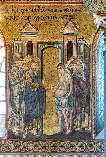 Monreale, Duomo: "Healing of the dropsical man"