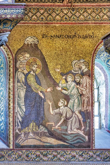 Monreale, Duomo: "Jesus healing blind men and cripples"