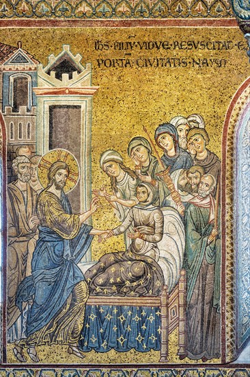 Monreale, Duomo: "Jesus brings back to life the widow's son"
