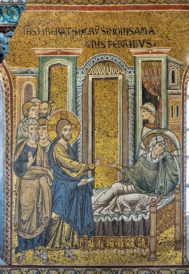 Monreale, Duomo: "Jesus healing Simon's mother in law from fever"