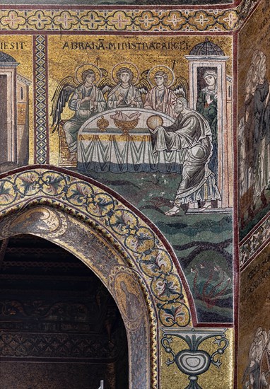 Monreale, Duomo: "Abraham serves the table of the three angels"