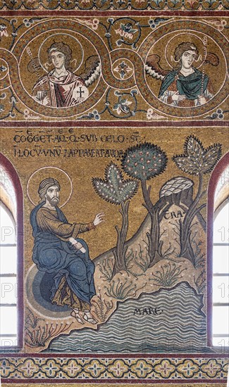 Monreale, Duomo: "Creation of the mainland from the sea"