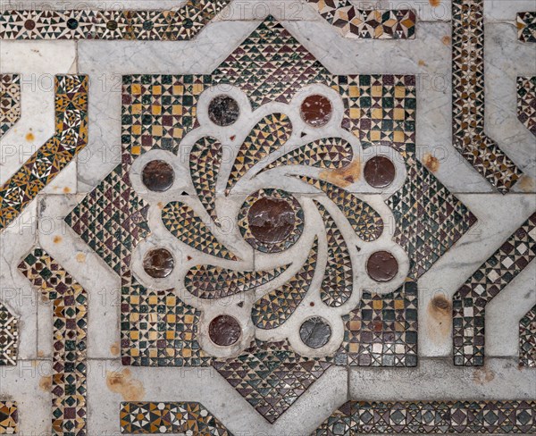 Monreale Cathedral, Northern transept: mosaic floor in opus sectile with geometric motifs