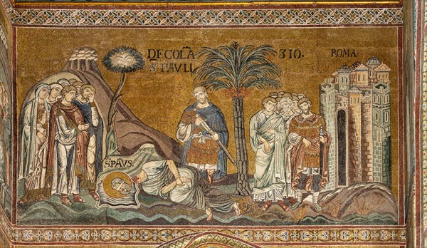 Monreale, Duomo: "St. Paul's beheading in Rome"
