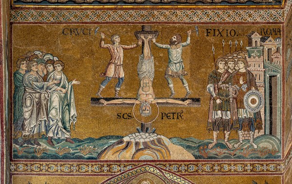 Monreale, Duomo: "St. Peter's crucifixion in Rome"