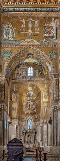 Monreale, Duomo: view of the transept and the Southern apse with St. Peter's stories