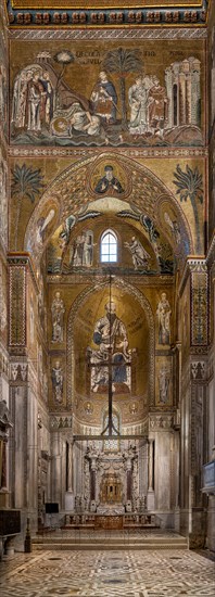 Monreale, Duomo: view of the transept and the Southern apse with St. Peter's stories