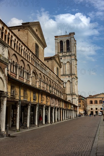 Ferrara, view of the Southern side of the Cathedral, dedicated to St. George