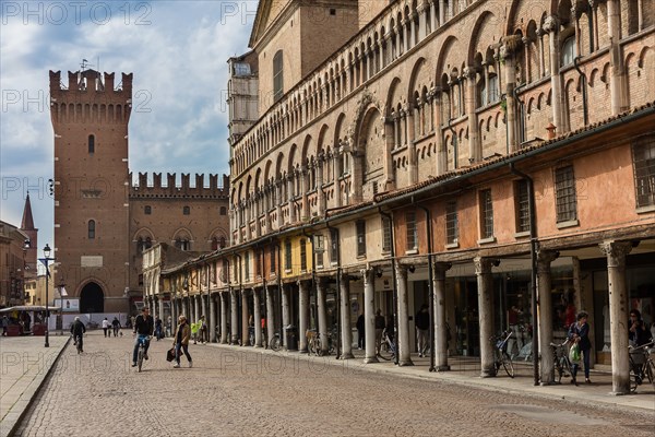 Ferrara, view of the Southern side of the Cathedral, dedicated to St. George